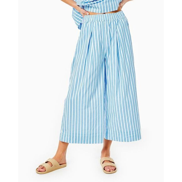 NWT Addison Bay Matisse Blue & White Stripe Tradd Sound Wide Leg Pant Small $128 - Picture 1 of 8